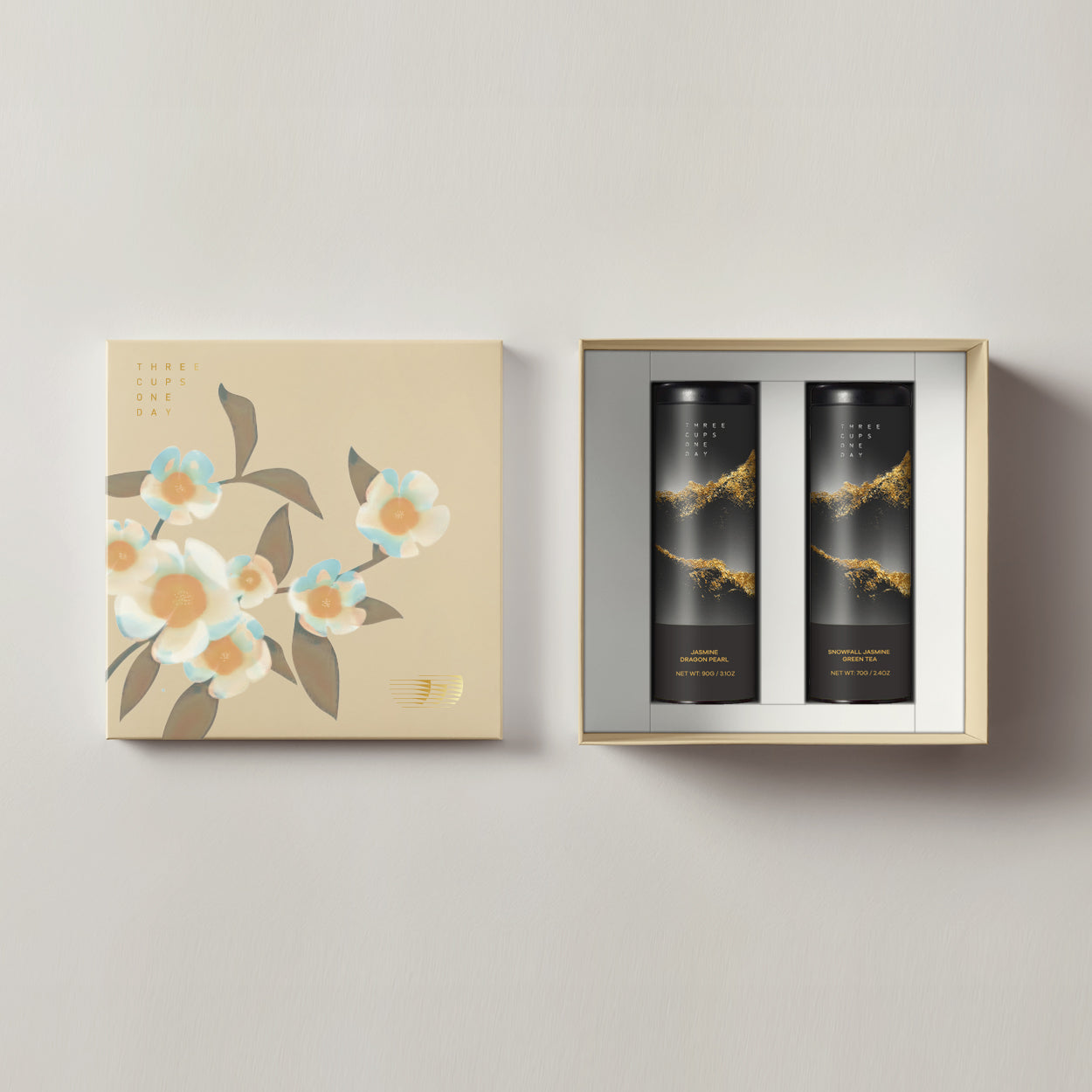 Jasmine Green Tea Gift Box (Jasmine Dragon Pearl 90g + Snowfall Jasmine Green Tea 70g)