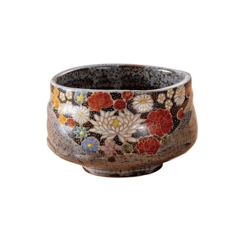 Japanese Kutani-ware matcha bowl