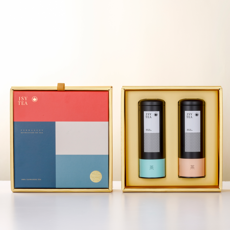 Two Tins Gift Box 175g (Premium Jasmine Green Tea+Alishan Jingsyuan Oolong)