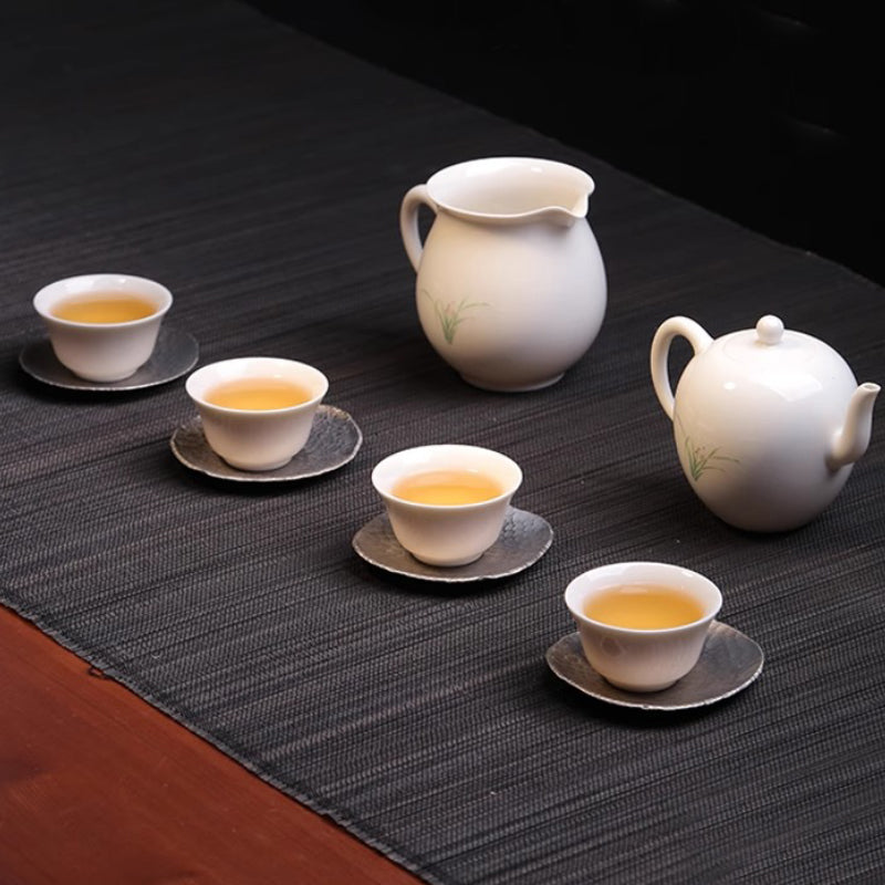 Orchids Tea Set Combination(Orchids Tea Pot+Orchid Small Cup+Orchid Friendship Cup)