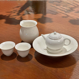 White Ceramic Teapot (125ml ) + Friendship Cup + 2 Small White Cups + Ceramic Tea Tray