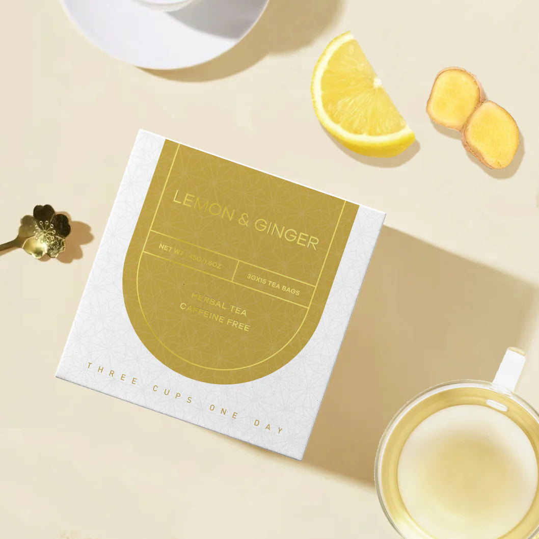 Caffeine Free Tea Gift Box:Rooibos Tea & Lavender Teabags 10pcs+Rose & Roselle Teabags 10pcs +Oil Chrysanthemum&Barley Tea Bags 10pcs+Lemon & Ginger TeaBags 15pcs