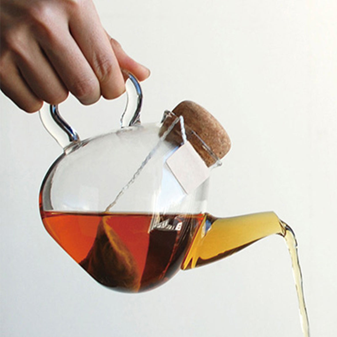 Kinto Cork Stopper Heat-resistant Glass Teapot 450ml Plump Pot