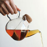Kinto Cork Stopper Heat-resistant Glass Teapot 450ml Plump Pot