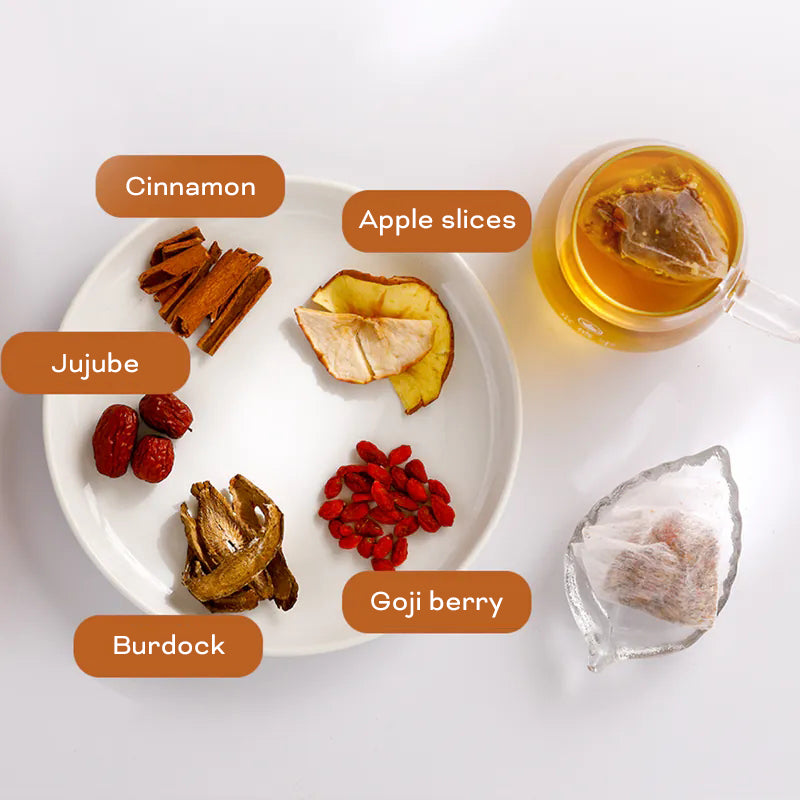 JSY Herbal Tea Wisdom-Goji Berries & Apples Tea Bags 10pcs Caffeine Free