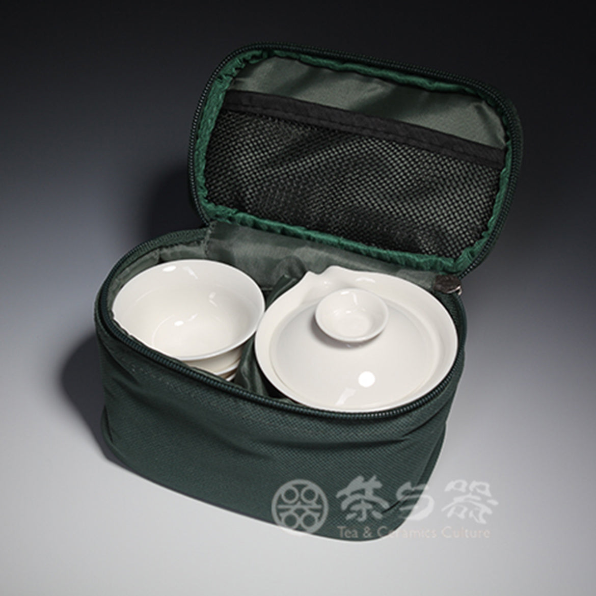 Ceramic Tooth White Cover Cup Travel Set