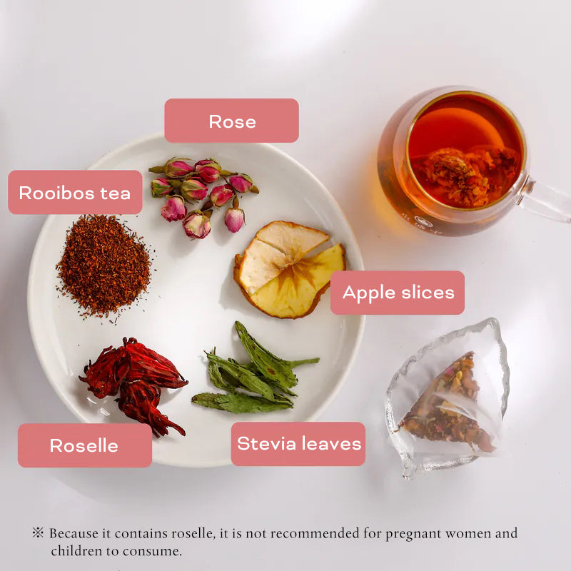 JSY Herbal Tea Joy-Roselle & Rose Tea Bags 10pcs Caffeine Free