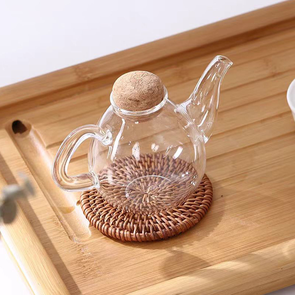 Kinto Cork Stopper Heat-resistant Glass Teapot 450ml Plump Pot