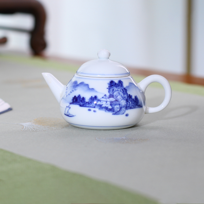 Hand Drawn Ceramic Teapot 99ml ( Mountain River/Plum Blossom)