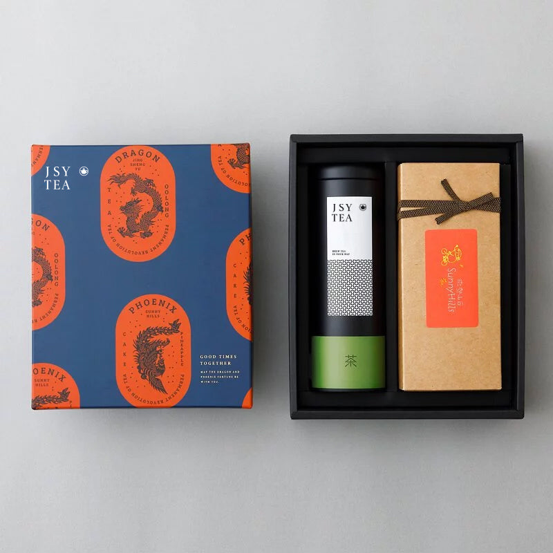 Dragon&Phoenix  Gift Box (Taiwanese Dongding Oolong 100g +Sunnyhills Pineapple Cakes - 10PCS)