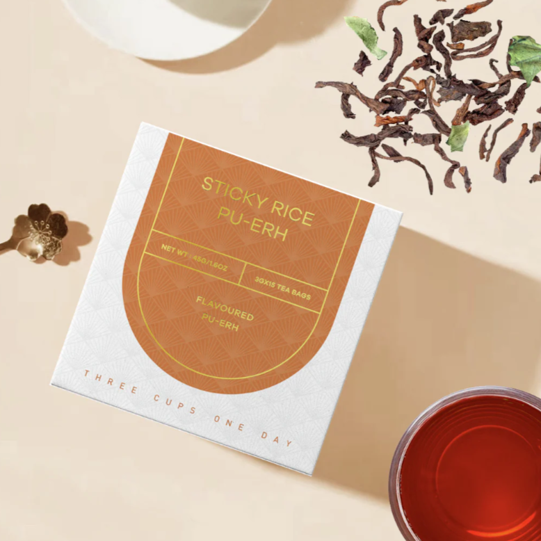 Sticky Rice Puerh Teabags-15PCS+ Kinto Unitea Unimug 350ml Tea Pot + Rose & Rosell Teabags-10PCS