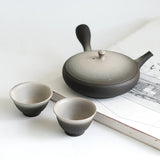 Tokoname Yaki Kyusu Tea Set ：1 Teapot +2 Cups