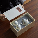 Leather Ball Flower Tea Set Gift Box
